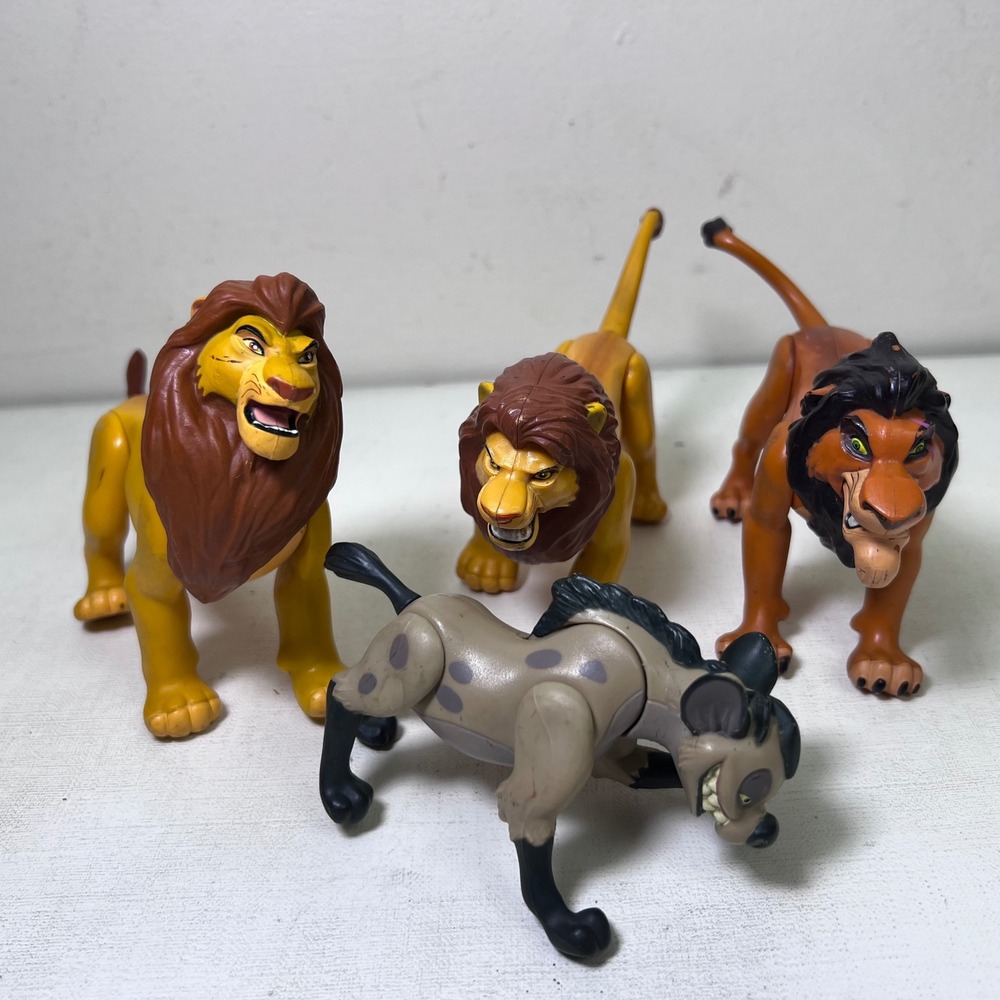 Disney The Lion King Action Figures Mufasa Scar Ed Hyena 90s Vtg Cake Topper